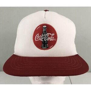 Vintage Coca Cola Snapback Hat Cap White Red 90s Stylemaster Made in USA Mens